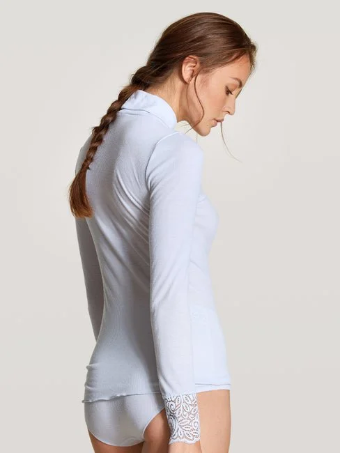 Calida Silky Wool Glam Langarm-Shirt Mit Rollkragen Aus Wolle-Seide Arctic Ice 5 Calida Silky Wool Glam Langarm-Shirt Mit Rollkragen Aus Wolle-Seide Arctic Ice – Bild 3