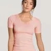 Calida Silky Wool Joy Kurzarm-Shirt Pale Pink -Unterwäsche Verkäufe Calida Silky Wool Joy Top kurzarm rosa 14792 083
