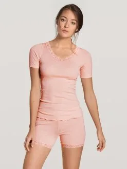 Calida Silky Wool Joy Kurzarm-Shirt Pale Pink -Unterwäsche Verkäufe Calida Silky Wool Joy Top kurzarm rosa 14792 083 2