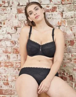 SugarShape Panty "Sienna" Black -Unterwäsche Verkäufe sugarshape balconette bh panty sienna black front editorial single bhs 75 95 hs 100 full 3