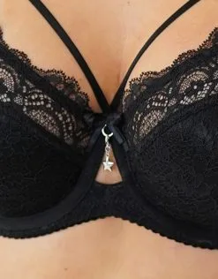 SugarShape BH "Eliana Satin" Black -Unterwäsche Verkäufe sugarshape bh eliana satin black detail 1