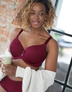 SugarShape BH "Pure Basic" Bordeaux -Unterwäsche Verkäufe sugarshape bh pure basic bordeaux front editorial single full 3