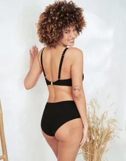 SugarShape Bikini-High-Panty "Valencia" Black -Unterwäsche Verkäufe sugarshape bikini high waist panty valencia black back editorial single full 2