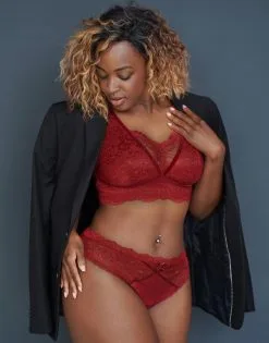 SugarShape Brazilian-Slip "Eliana Velvet" Burgundy -Unterwäsche Verkäufe sugarshape bralette brazilian slip eliana velvet burgundy front editorial single bhs 75 92 5 hs 105 full 4 1