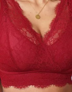 SugarShape Bralette "Emilia" Burgundy -Unterwäsche Verkäufe sugarshape bralette emilia burgundy detail 1