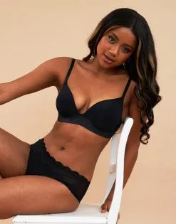 SugarShape Panty "Clara" Black -Unterwäsche Verkäufe sugarshape bralette panty clara black front editorial single bhs 75 90 hs 105 full 3 1 1