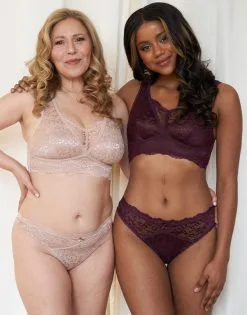 SugarShape Bralette "Eliana" Maroon -Unterwäsche Verkäufe sugarshape bralette string eliana velvet cappucino maroon front editorial double full 2
