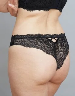 SugarShape Brazilian-Slip "Eliana Velvet" Black -Unterwäsche Verkäufe sugarshape brazilian slip eliana velvet black back packshot model darkgrey single crop 1