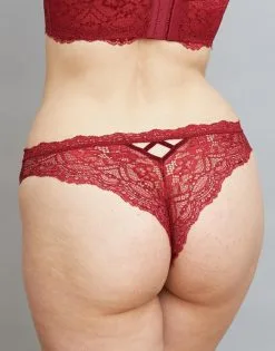 SugarShape Brazilian-Slip "Eliana Velvet" Burgundy -Unterwäsche Verkäufe sugarshape brazilian slip eliana velvet burgundy back packshot model darkgrey single crop 1