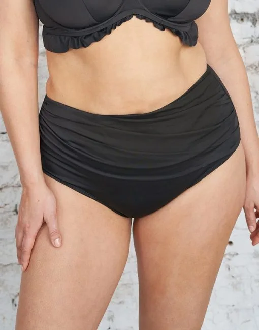 SugarShape Bikini-High-Waist-Panty "Valencia" Black -Unterwäsche Verkäufe sugarshape highwaist panty valencia black front editorial single crop 1