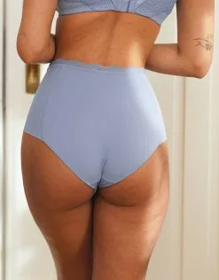 SugarShape High-Waist-Panty "Clara" Blue-grey -Unterwäsche Verkäufe sugarshape hp clara lace bluegrey back editorial single hs 100 crop 1