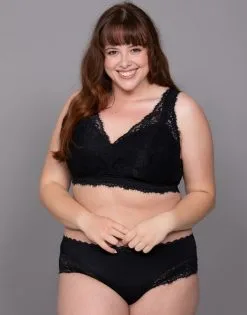 SugarShape Panty "Sakana" Black -Unterwäsche Verkäufe sugarshape shop sakana black panty bralette front 2