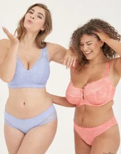 SugarShape BH "Sienna" Coral -Unterwäsche Verkäufe sugarshape spitzen bh brazilian slip sienna coral front editorial double full 1