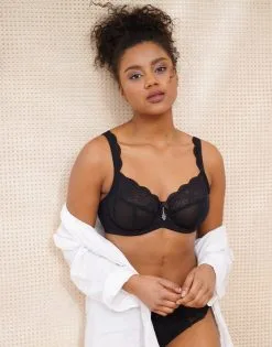 SugarShape BH "Clara Lace" Black -Unterwäsche Verkäufe sugarshape spitzen bh clara lace front editorial single full 2