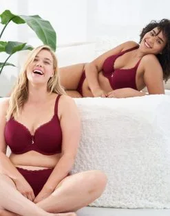 SugarShape BH "Pure Basic" Bordeaux -Unterwäsche Verkäufe sugarshape t shirt bh pure basic bordeaux front editorial double full 1