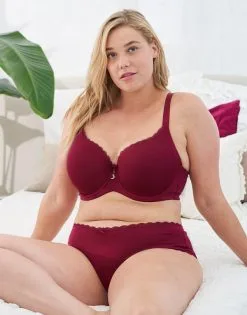 SugarShape BH "Pure Basic" Bordeaux -Unterwäsche Verkäufe sugarshape t shirt bh pure basic bordeaux front editorial single full 1